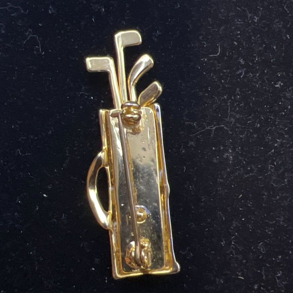 Vintage Gold Tone And Silver Tone Golf Brooch (4086) - Picture 3 of 3